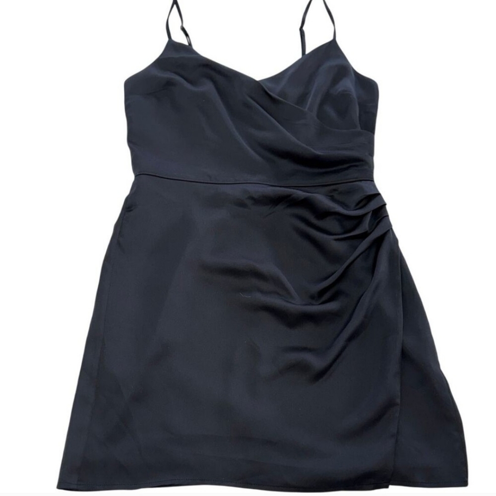 Abercrombie & Fitch Dress Women Medium Black Mini Surplice Faux Wrap LBD